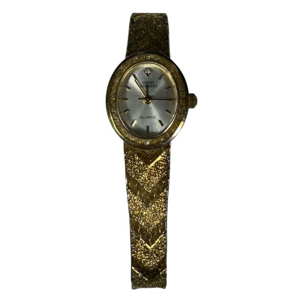 Sarah Coventry Quartz Womans Gold Tone Japan Movement Wrist Watch Needs Battery - Picture 2 of 9